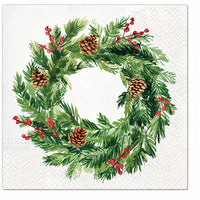 Decoupage-Serviette mit weihnachtlichem Zapfen-Motiv für Adventskranz | ARTMIE