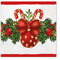 Decoupage-Serviette mit roter Weihnachtskugel für Bastelprojekte | ARTMIE