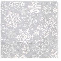 Decoupage-Serviette mit silbernem Schneeflocken-Motiv für weihnachtliche Bastelarbeiten | ARTMIE