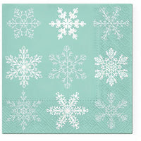 Decoupage-Serviette mit Schneeflocken-Motiv in Mint | ARTMIE