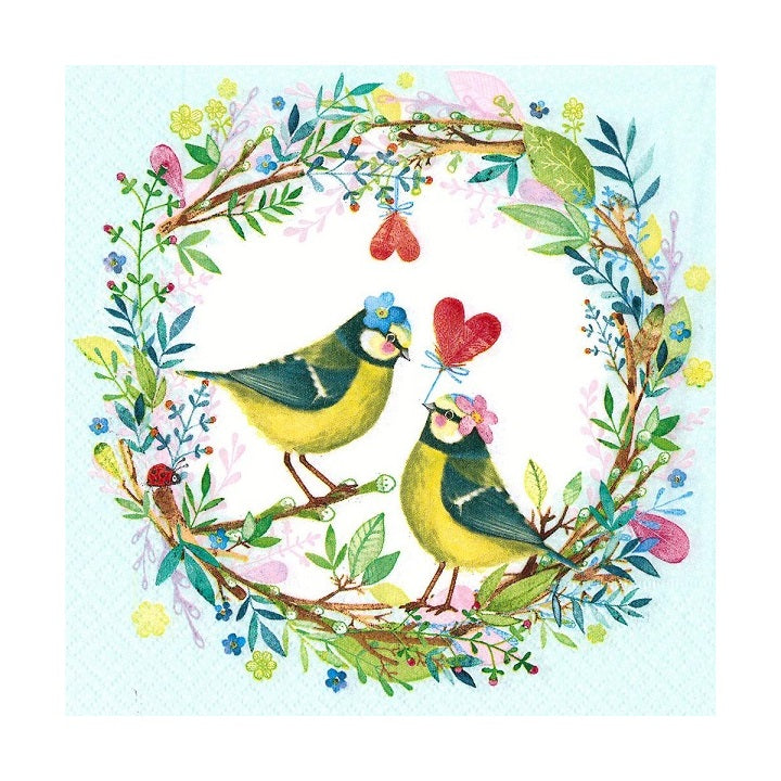 Decoupage-Serviette mit Vogelhochzeit-Motiv für Bastelprojekte | ARTMIE