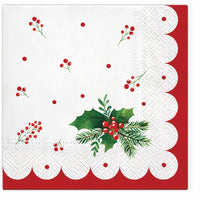 Decoupage-Serviette mit weihnachtlichem Stechpalmen-Motiv | ARTMIE