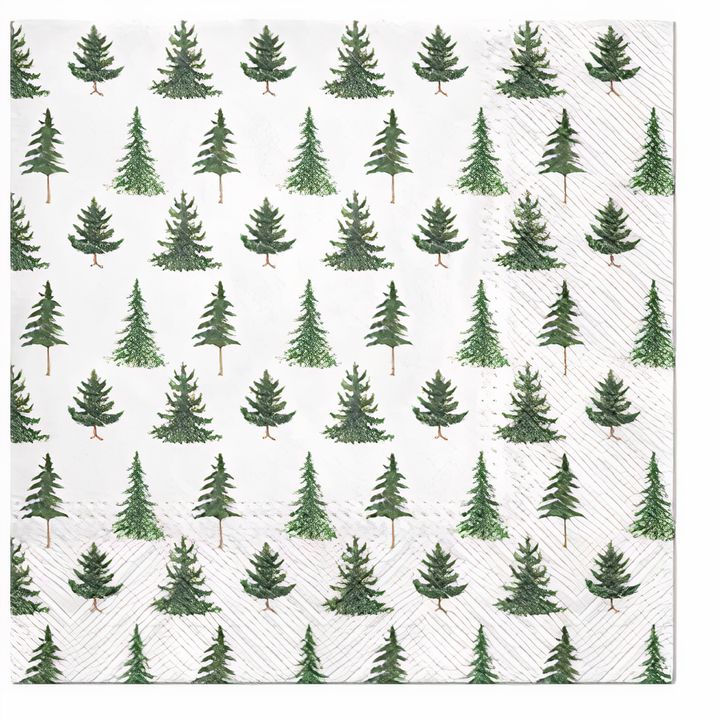 Decoupage-Serviette mit weihnachtlichem Wald-Motiv | ARTMIE