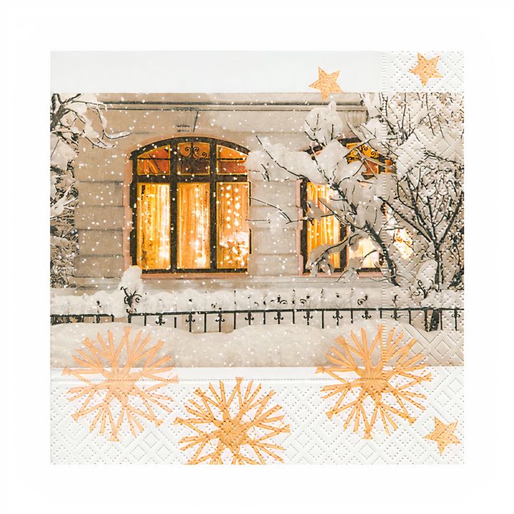 Decoupage-Serviette mit Weihnachtslichter-Motiv für Bastelprojekte | ARTMIE