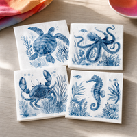 Decoupage-Servietten mit Meerestiere-Motiven – 4er-Set – alle Motive