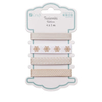 Dekorative Bänder Pack | verschiedene Motive | Beige Töne