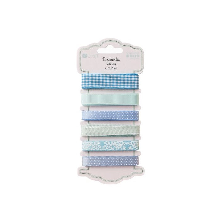 DP Craft Dekobänder-Set - 6 x 2 m | verschiedene Motive | Aqua