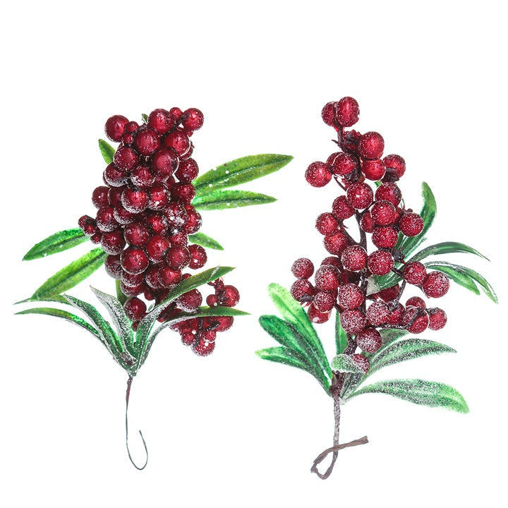 Dekorative Zweige mit roten Beeren für Weihnachtsdekorationen | ARTMIE