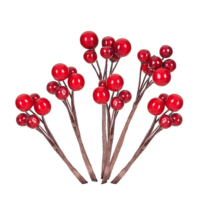 Dekorative Zweige mit roten Beeren für Weihnachtsdekoration | ARTMIE