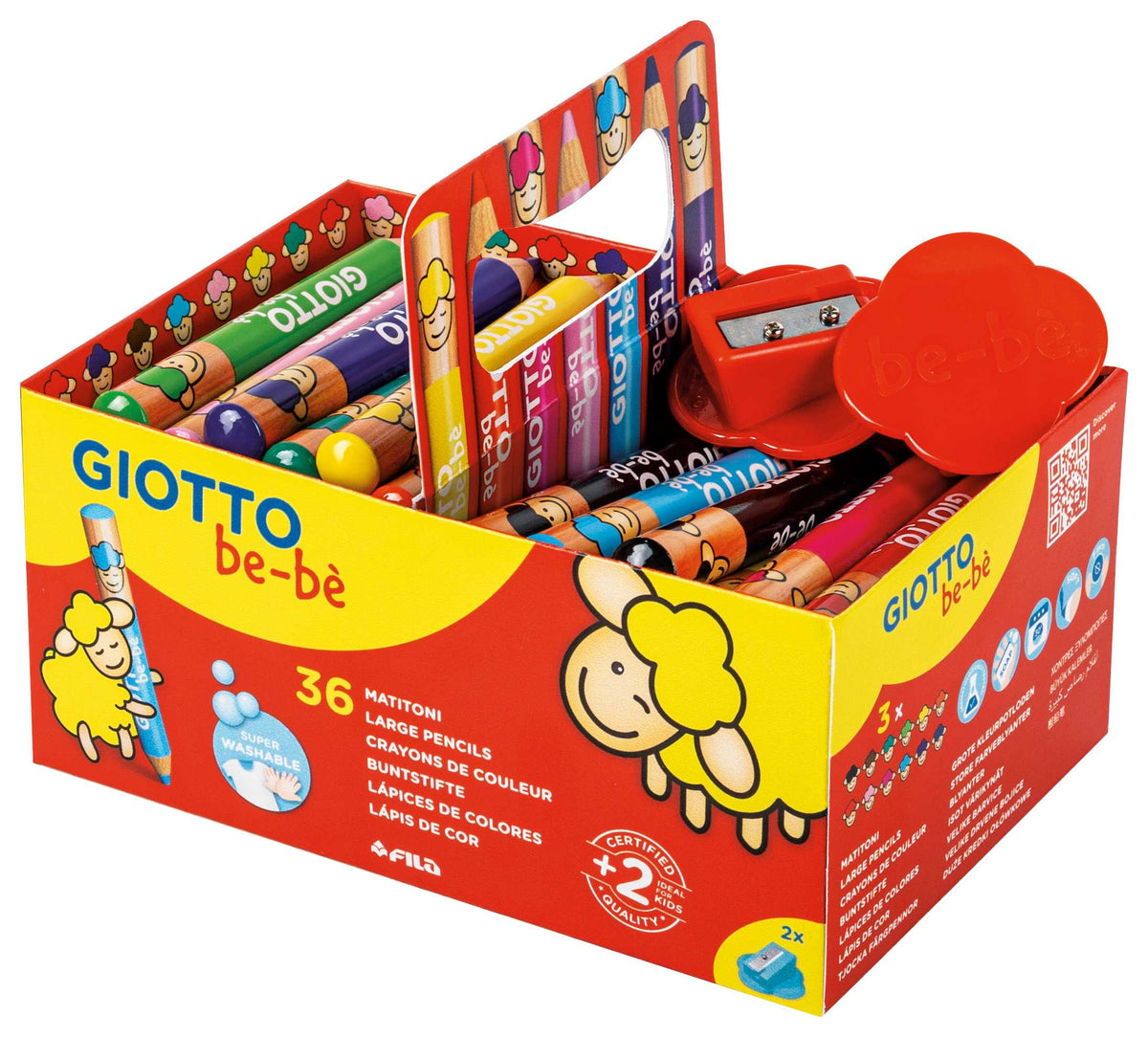 Dicke runde Buntstifte GIOTTO be-bè Schulpackung