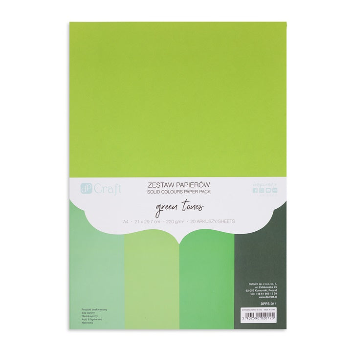 DP Craft Buntpapier-Set - 20 Blatt – Grün tones