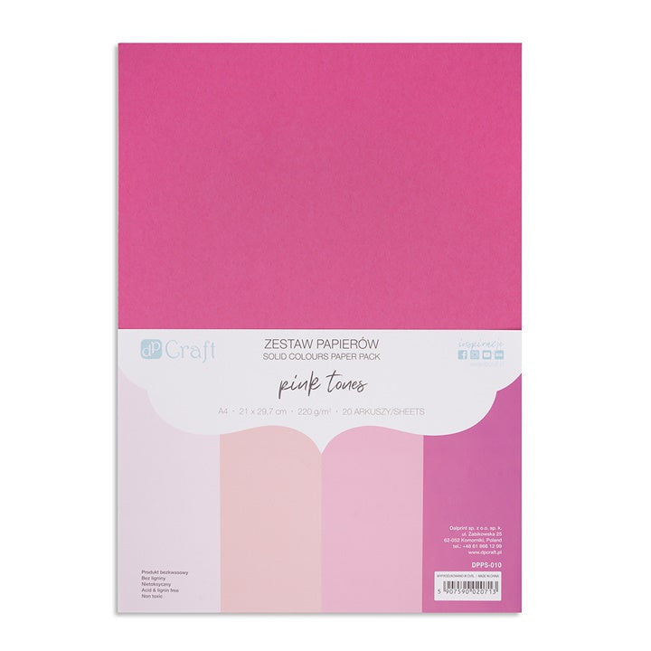 DP Craft Buntpapier-Set - 20 Blatt – Rosa tones