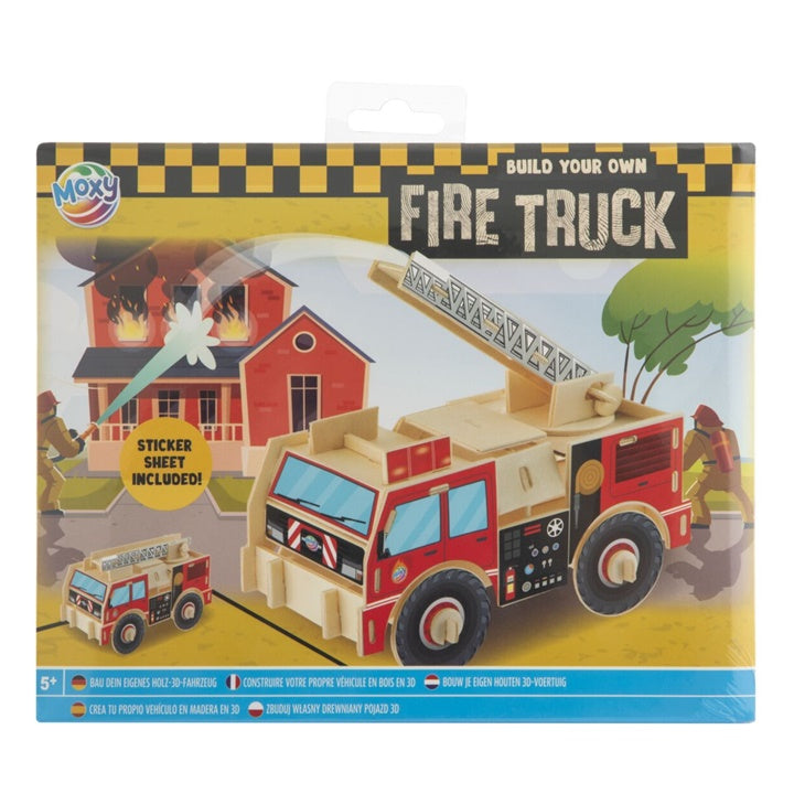 3D Holz-Steckbausatz mit Stickern | verschiedene Modelle | Feuerwehrauto