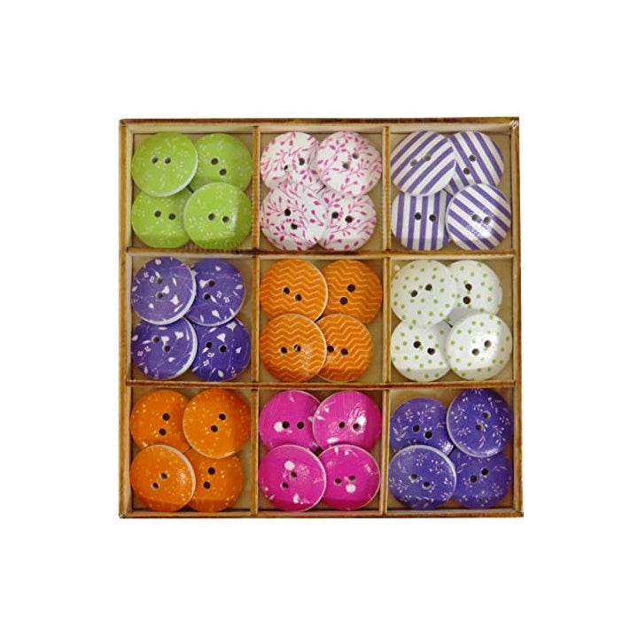 Holzknöpfe Craft Sensations 36 Stück | verschiedene Designs | Set 1