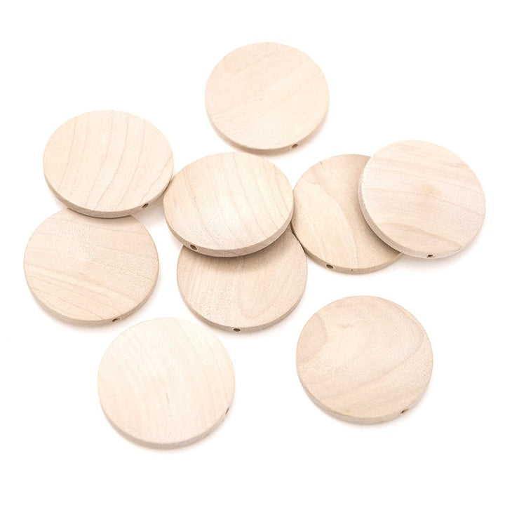 Holzperlen - Scheibe | verschiedene Größen | 40 mm, 10 ks