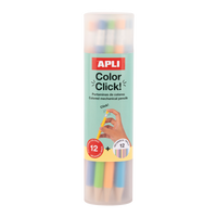 Druckbuntstifte APLI Color Click, 12 Stk. mit Ersatzminen und Anspitzer
