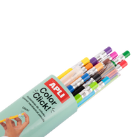Druckbuntstifte APLI Color Click, 12 Stk. mit Ersatzminen und Anspitzer