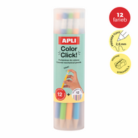 Druckbuntstifte APLI Color Click, 12 Stk. mit Ersatzminen und Anspitzer