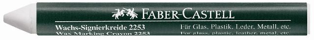 Faber-Castell 2253 W Wachsstift für glatte Oberflächen in Weiß | ARTMIE