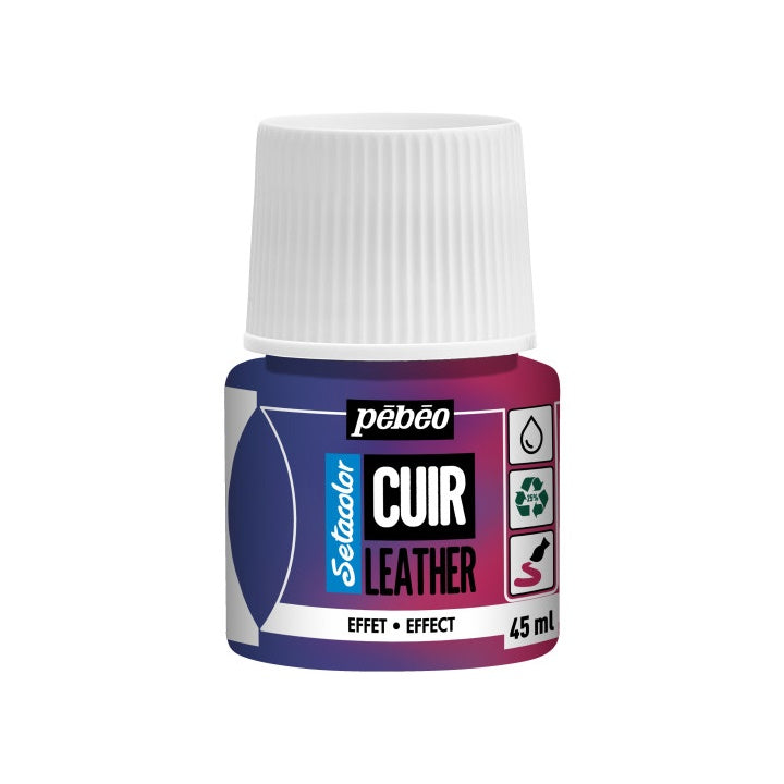 Pebeo Setacolor Lederfarbe mit Effekt 45 ml – duochrom Rosa/Blau