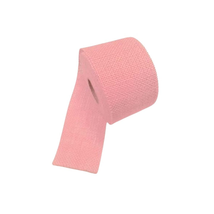 Farbige Jute-Stoffband 7 cm x 10 m – Rosa