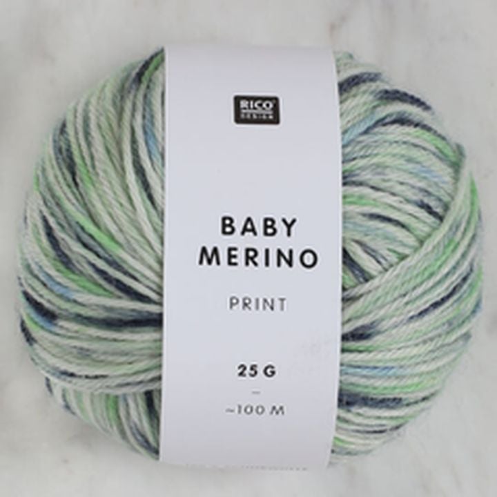 Baby Merino Garn 100 m mehrfarbig – modro-Weiß