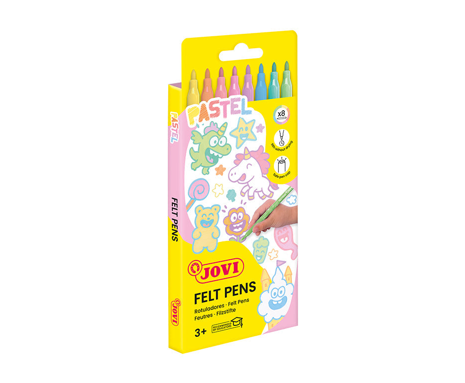 Filzstifte JOVI auswaschbar Pastell 3 mm / 8er Set