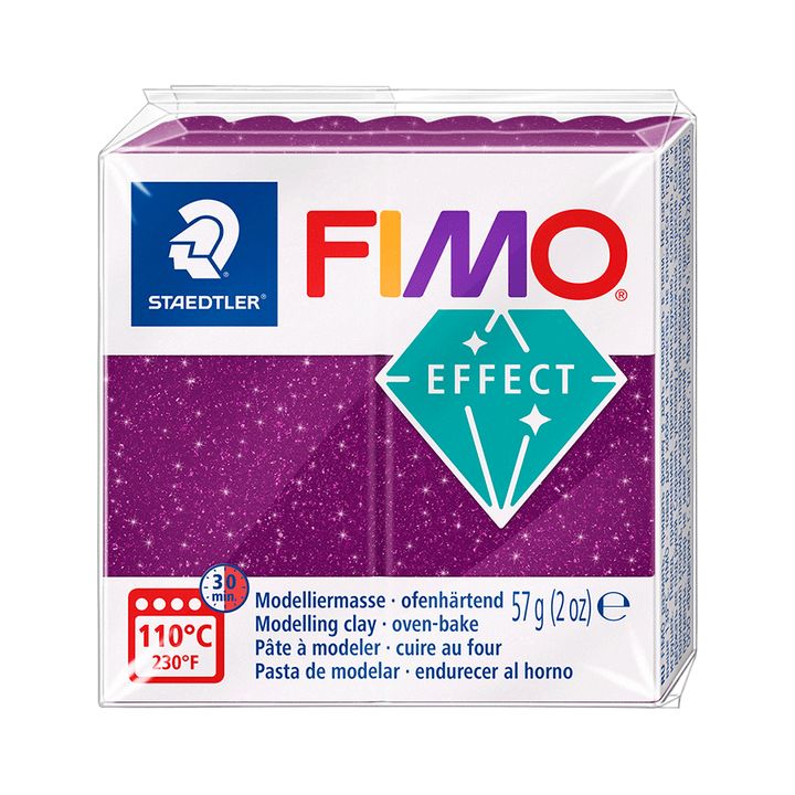 FIMO Effect Modelliermasse 57 g mit praktischer Unterteilung in 8 Portionen zum leichten Mischen.