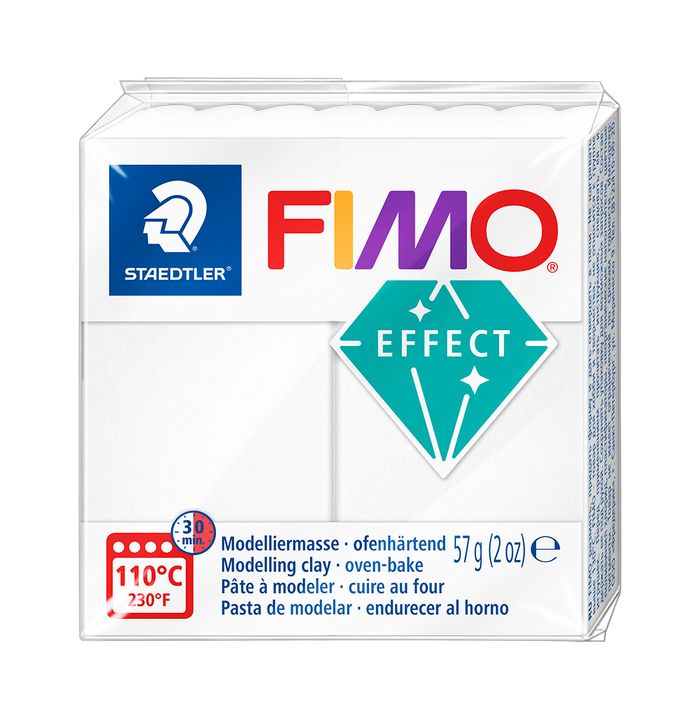FIMO Effect Modelliermasse 57 g nach dem Härten im Ofen bei 110 Grad Celsius für 30 Minuten.