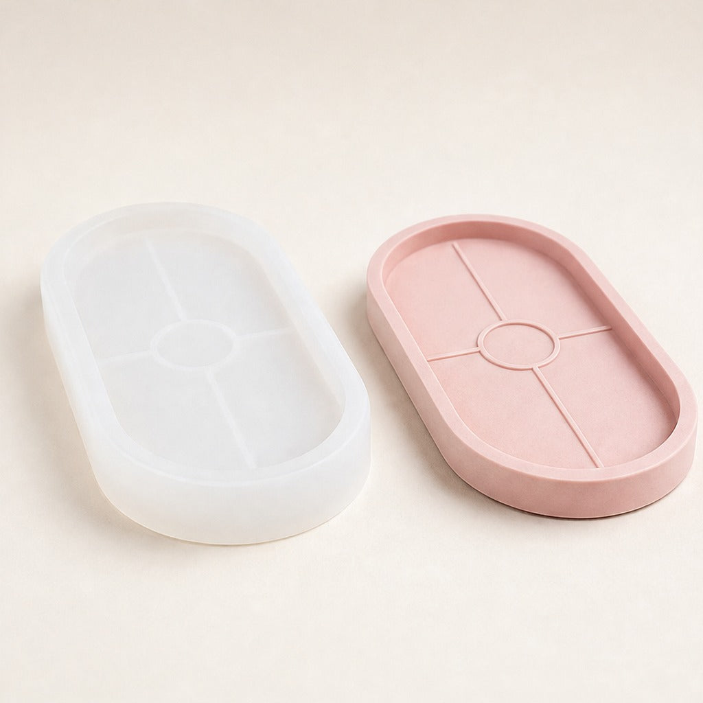 Flexible Silikon-Gießform für Wohndekorationen – oválny podnos – 17,8 × 9,4 cm