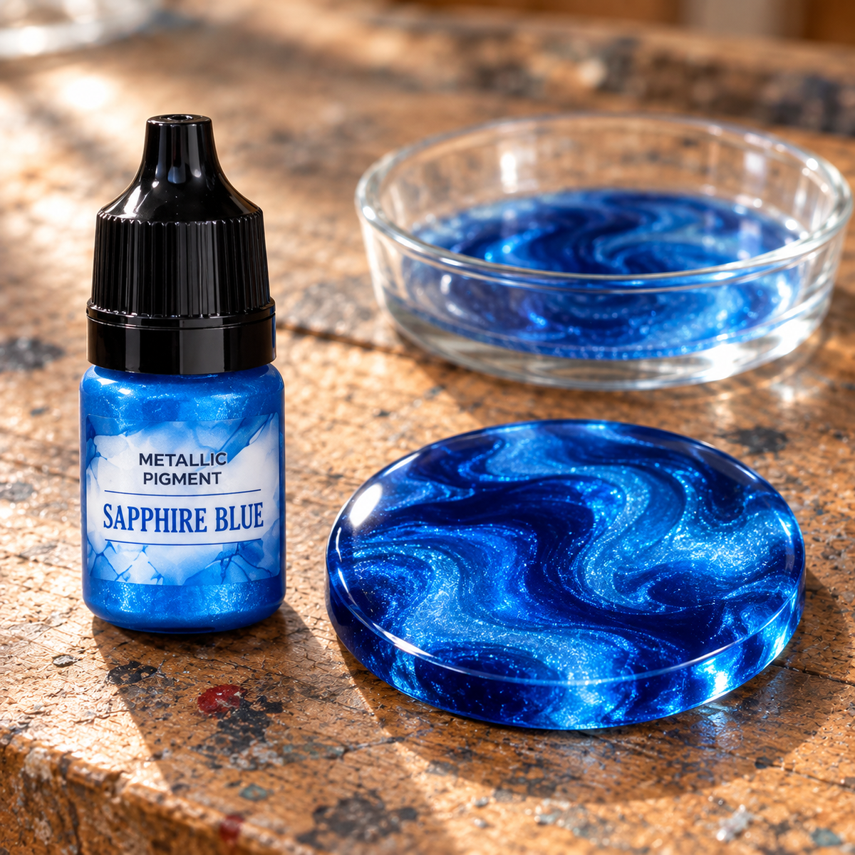 Flüssiges Metallic-Pigment für Harz 5 ml – Saphirblau (Sapphire Blue)