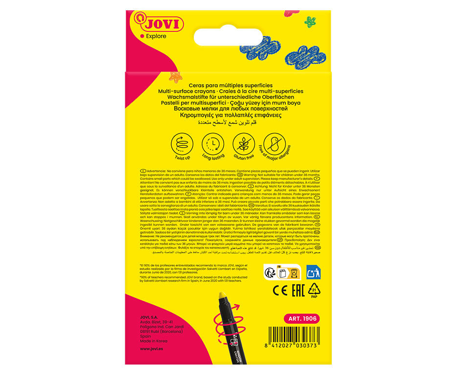 Gel-Wachsmalstifte für Glas JOVI Jovidecor Glass – 6 Stk.
