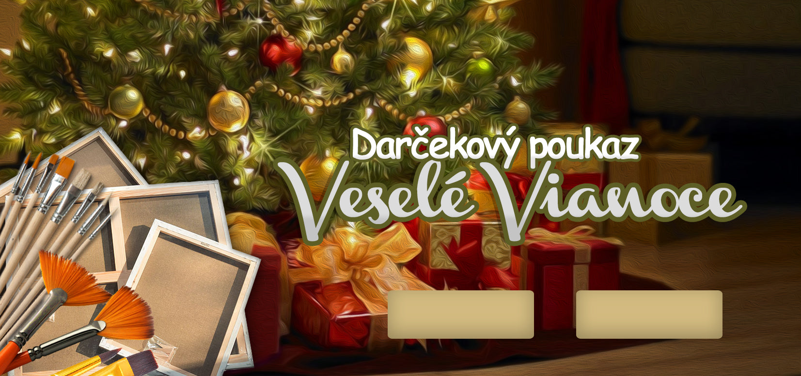 Geschenkgutschein mit weihnachtlichem Motiv für Künstlerbedarf | ARTMIE