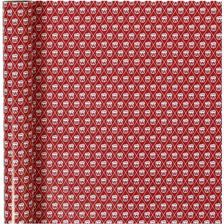 Weihnachtliches Geschenkpapier Red White Drum auf Rolle | ARTMIE