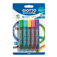 GIOTTO Glitter Glue Glitzerkleber mit Konfetti 5 x 10 g