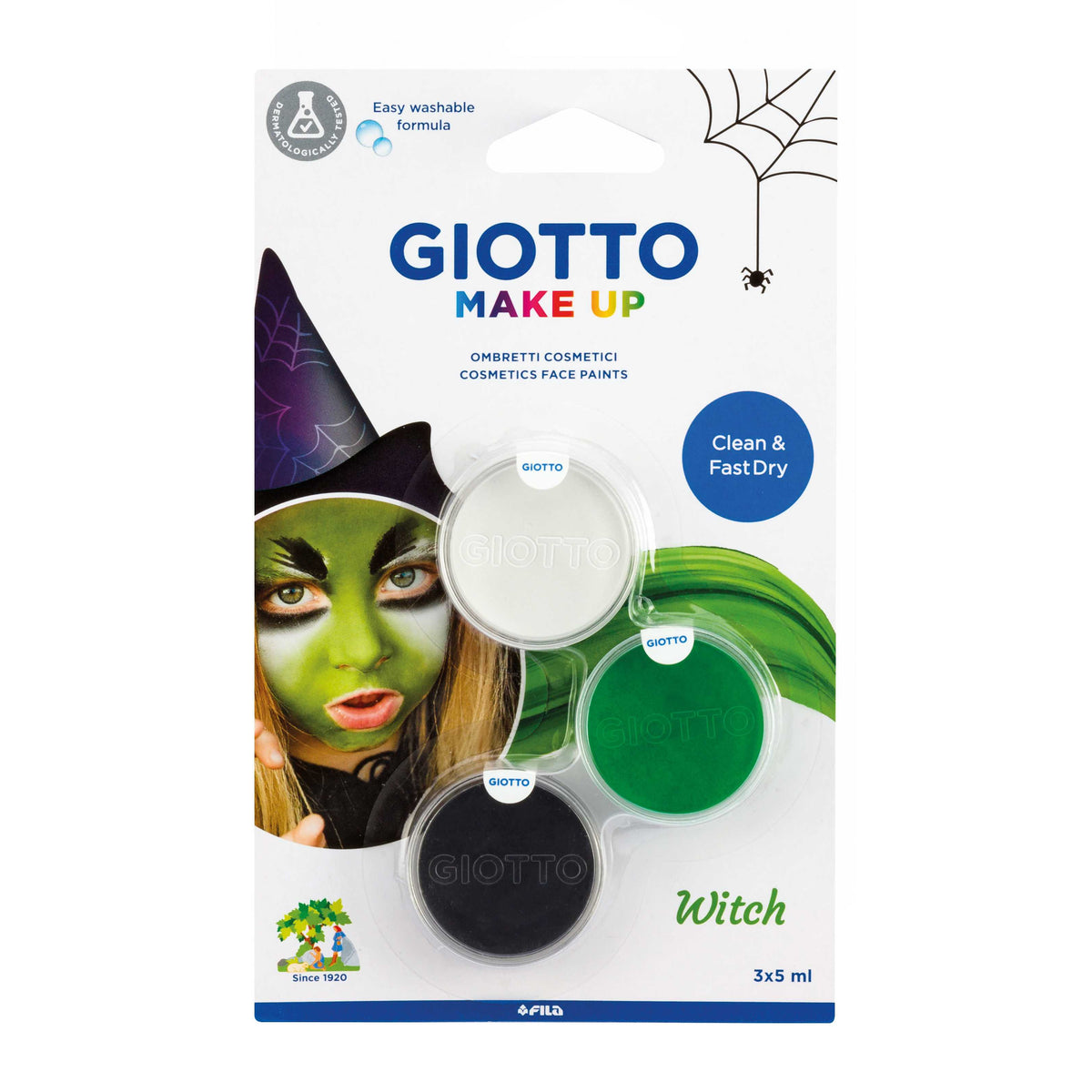 GIOTTO Make Up Schminkfarben-Set Hexe 3 x 5 ml