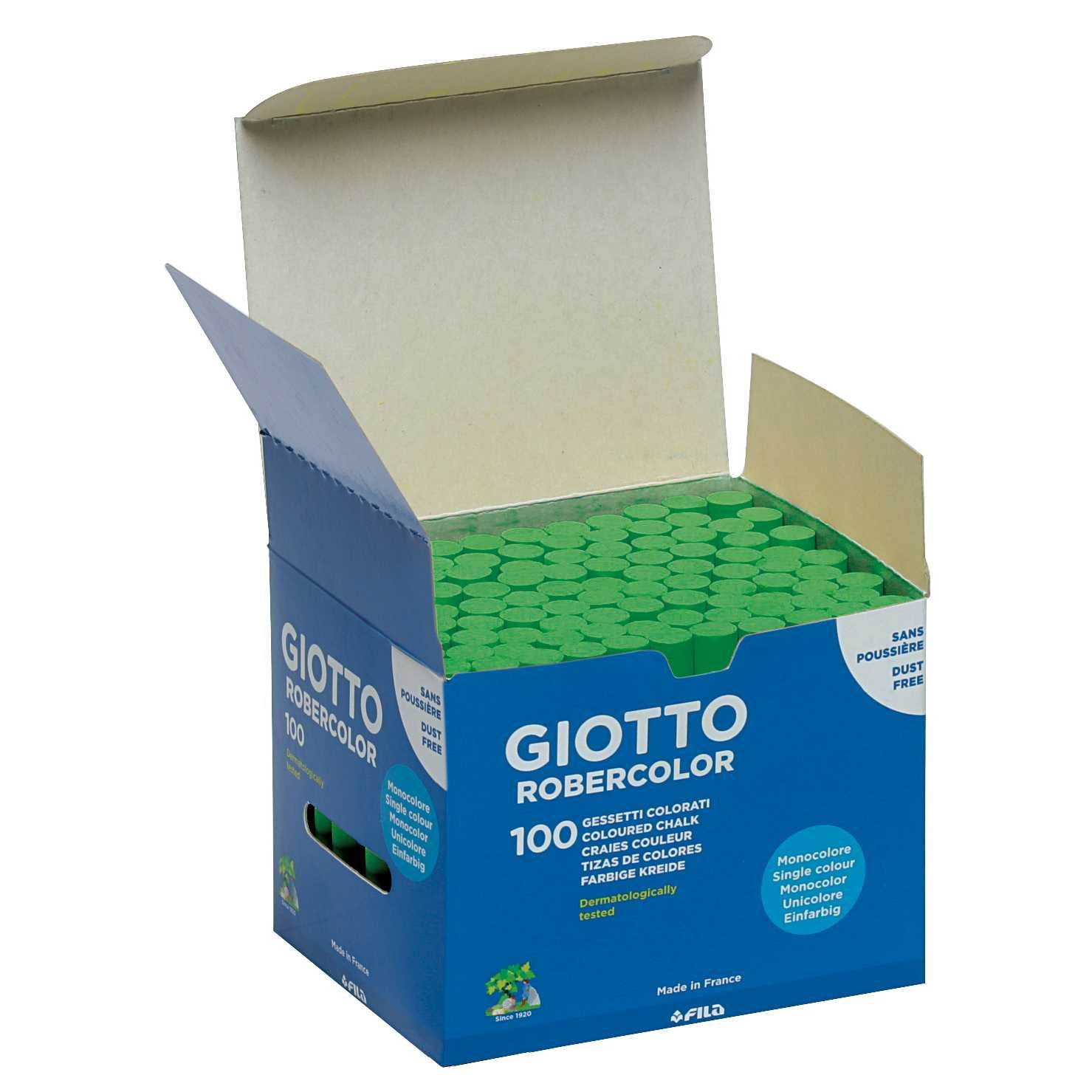 GIOTTO Robercolor staubfreie Kreide 100 Stück – Grün