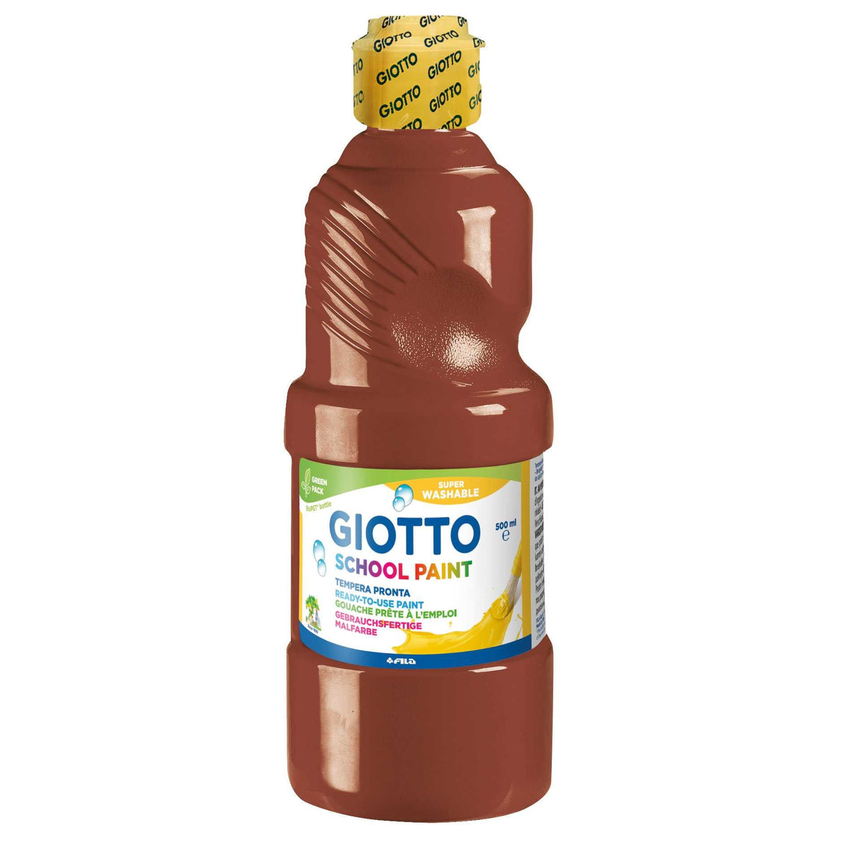 GIOTTO School Paint auswaschbare Temperafarbe 500 ml – Braun