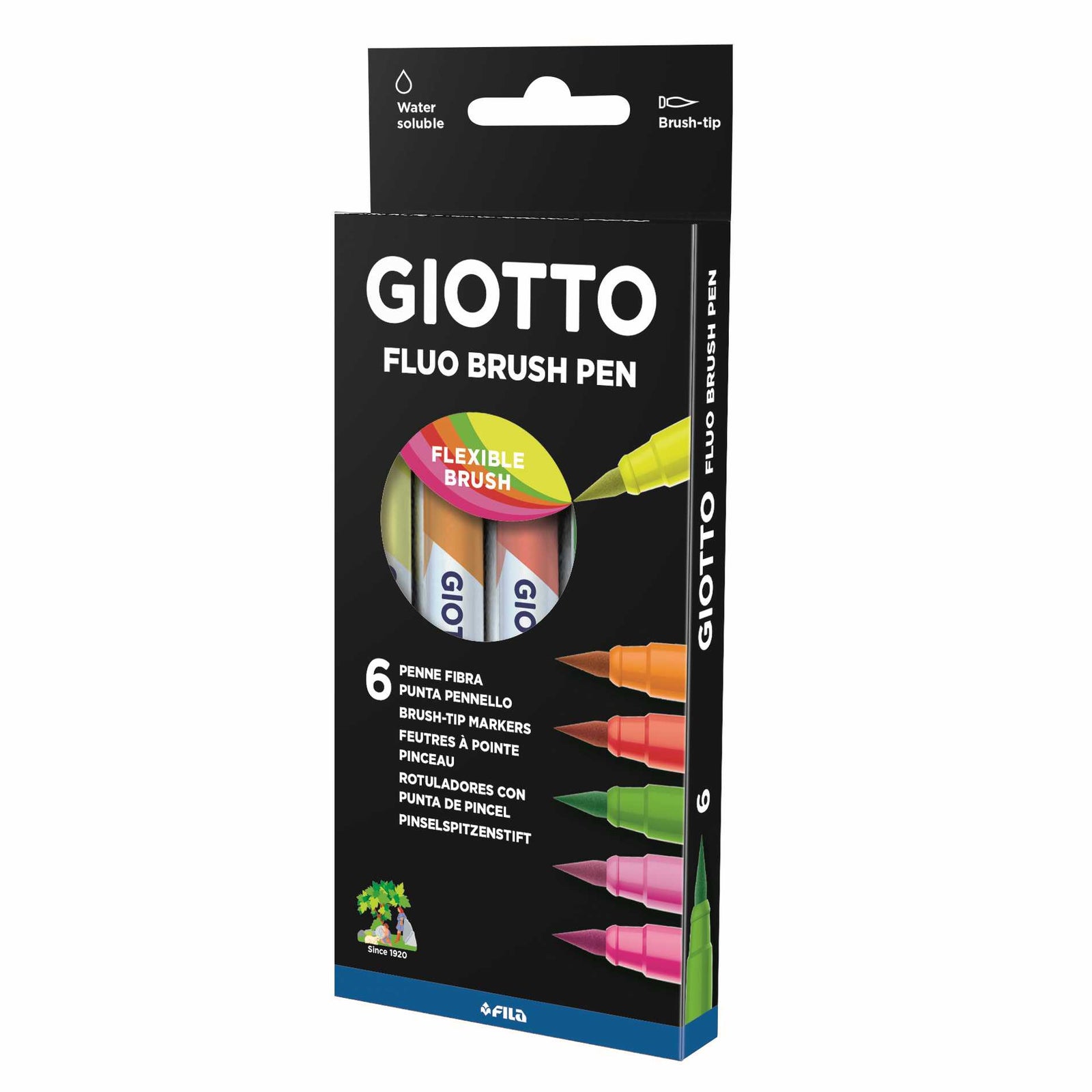 Pinselstifte GIOTTO Turbo Soft Brush Fluo 6 Stk.