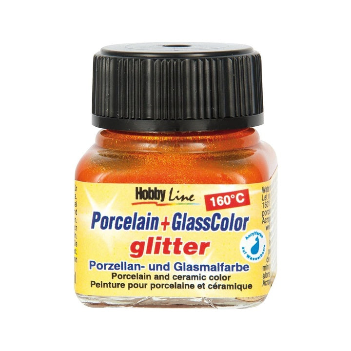 Glitzerfarbe für Porzellan und Glas 20 ml | verschiedene Farbtöne
