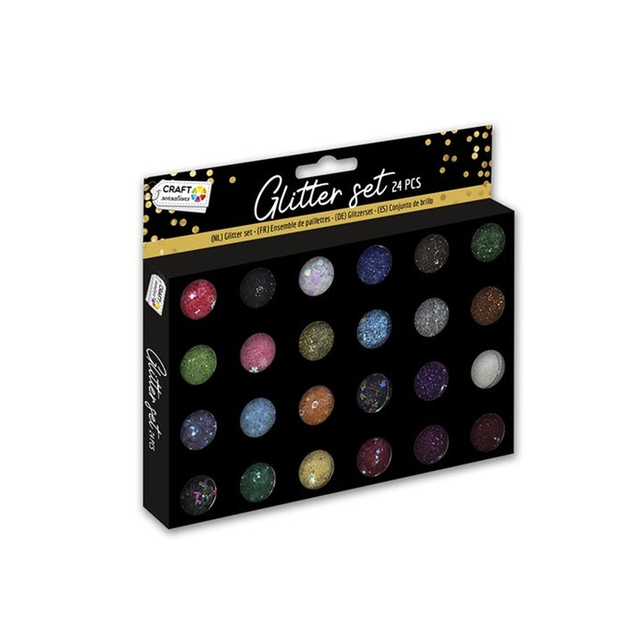 Buntes 24-teiliges Glitzer-Set von Craft Sensations für kreative Bastelarbeiten | ARTMIE