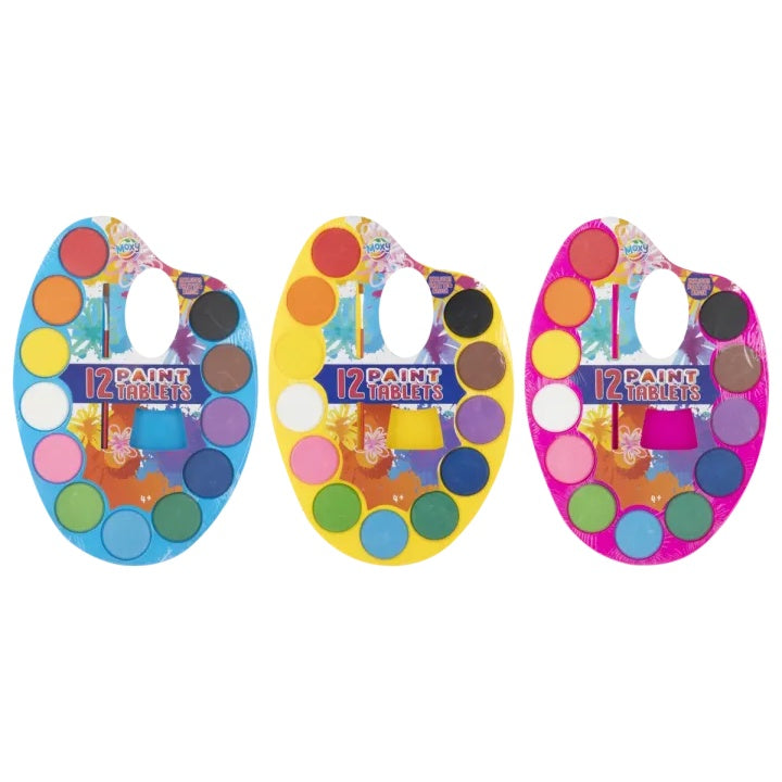 Grafix 12-Farben-Aquarellpalette mit Pinsel | Standard