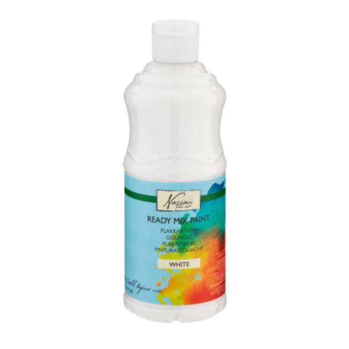 Nassau Gouachefarben - 500 ml | verschiedene Farbtöne | weiß