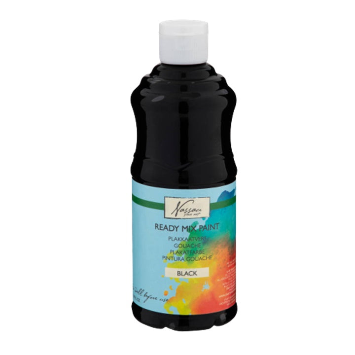 Nassau Gouachefarben - 500 ml | verschiedene Farbtöne | schwarz