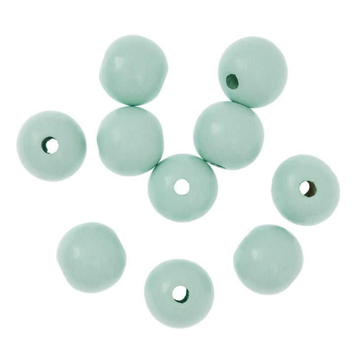 Holzperlen 2,5 cm – 10 Stk. – Menthol