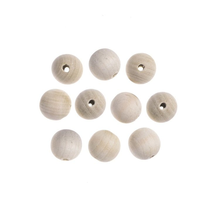 Holzperlen 2,5 cm – 10 Stk. – Natur