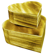 Holzschatullen in Herzform Pentart, 2er-Set (22 x 19 x 8 cm)