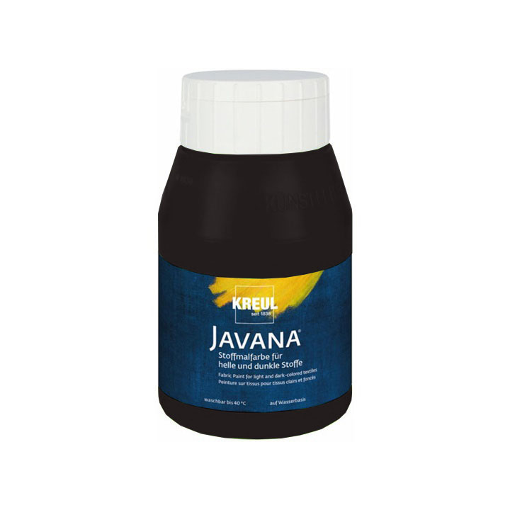 Javana Stoffmalfarbe für helle und dunkle Textilien 500 ml | verschiedene Farbtöne | 61 schwarz