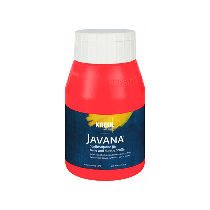 Javana Stoffmalfarbe für helle und dunkle Textilien 500 ml | verschiedene Farbtöne | 63 rot