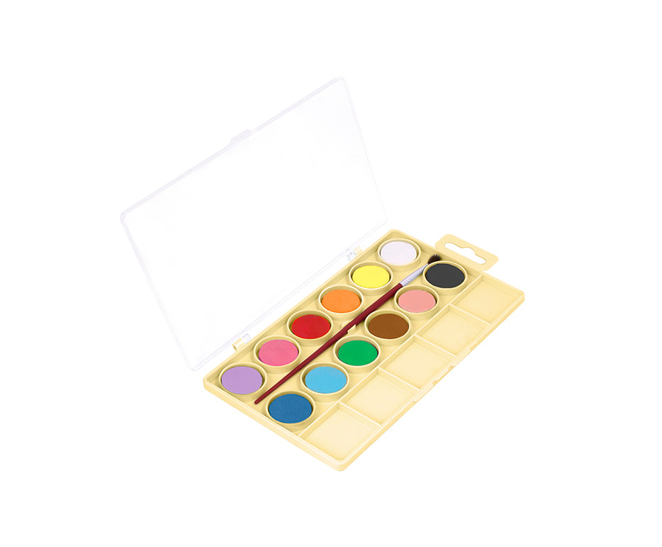 JOVI Kawaii Aquarellfarben-Set 22 mm - 12-teilig mit Pinsel